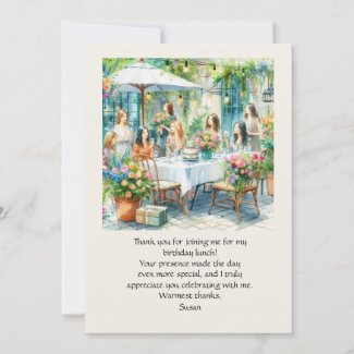 Birthday Lunch Flat Thank You Card