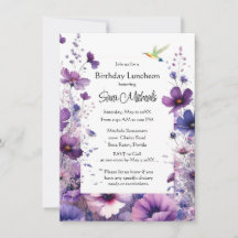 Birthday Luncheon Purple Hibiscus Flower 
