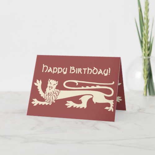 Birthday Mad happy lion Augustus Pugin CC0990 Card