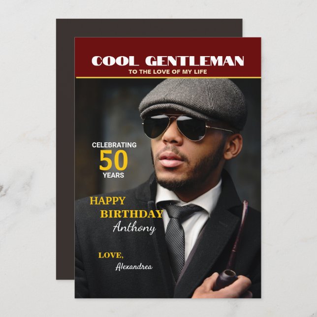 Birthday Magazine Photo Cover Personalize Card (Front/Back)