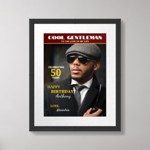 Birthday Magazine Photo Cover Personalize Framed Art