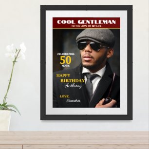 Birthday Magazine Photo Cover Personalize Framed Art