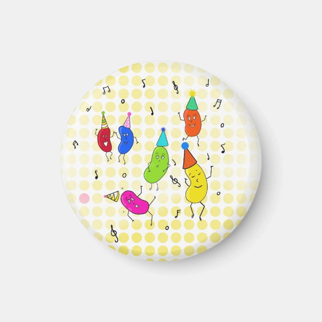 Birthday magnet, funny birthday beans, fun magnet (Front)