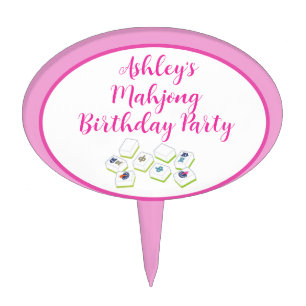 Birthday Mahjong Party PERSONALIZE Cake Topper