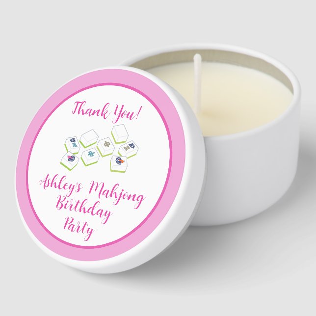 Birthday Mahjong PERSONALIZE Mini Candle Favors (Corner)