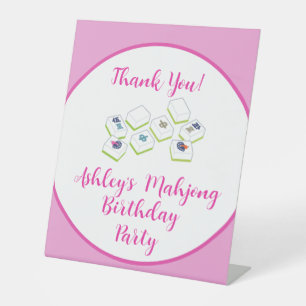 Birthday Mahjong PERSONALIZE Pedestal Sign