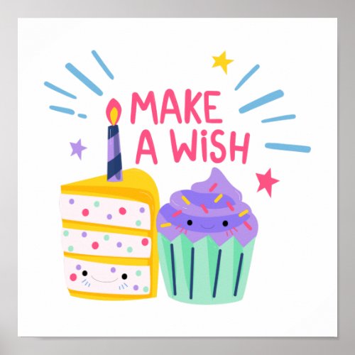birthday make a wish poster