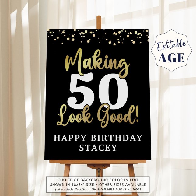 Birthday Making AGE Look Good Black Welcome Sign (Creator Uploaded)