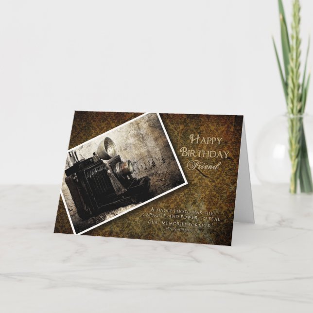 BIRTHDAY - MAKING MEMORIES - ANTIQUE CAMERA CARD (Front)