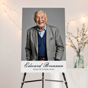 Birthday Male Stylish Photo White Black Elegant Foam Board
