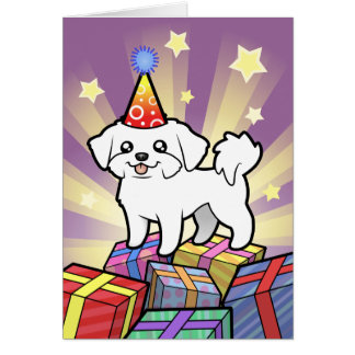 Maltese Puppy Birthday Cards | Zazzle