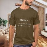Birthday man myth legend name fun brown T-Shirt<br><div class="desc">For a brown colored t-shirt. Personalize and add your own photo of the birthday boy/man.  Personalize and add a name,  age 40 and a text.  Text: The Man,  The Myth,  The Legend. White text.</div>