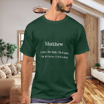 Birthday man myth legend name fun green T-Shirt<br><div class="desc">For a green colored t-shirt. Personalize and add your own photo of the birthday boy/man.  Personalize and add a name,  age 40 and a text.  Text: The Man,  The Myth,  The Legend. White text.</div>