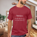 Birthday man myth legend name fun red T-Shirt<br><div class="desc">For a red colored t-shirt. Personalize and add your own photo of the birthday boy/man.  Personalize and add a name,  age 40 and a text.  Text: The Man,  The Myth,  The Legend. White text.</div>