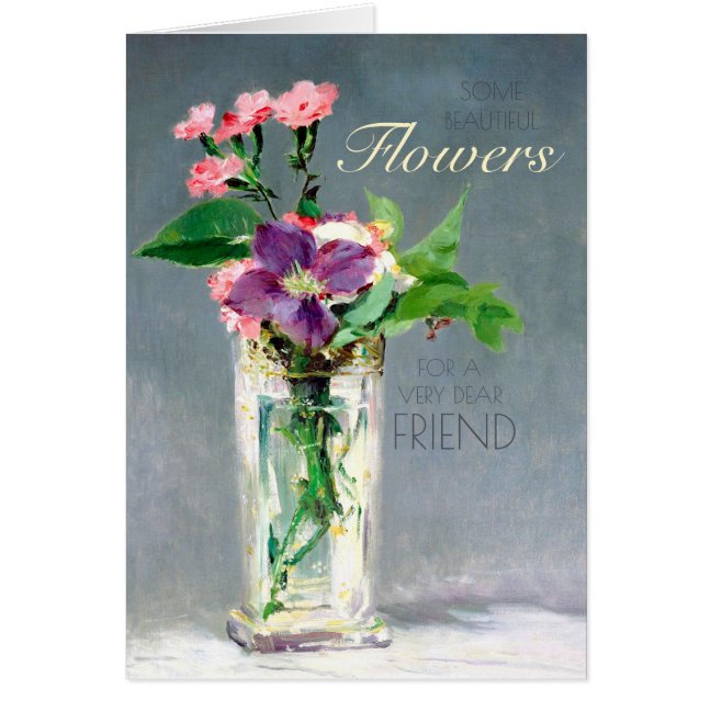 Birthday Manet Carnations and clematis CC1239 Card