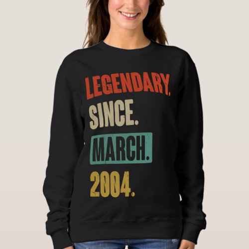 Birthday March 19th Decoration 19 Years Old Vintag Sweatshirt