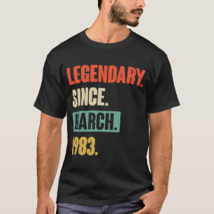 Birthday March 40th Decoration 40 Years Old Vintag T-Shirt