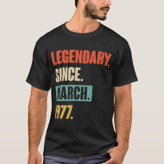 Birthday March 46th Decoration 46 Years Old Vintag T-Shirt
