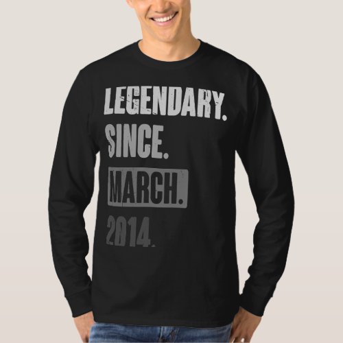 Birthday March 9th Decoration 9 Years Old Vintage  T_Shirt