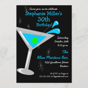 Birthday Martini Cocktail Invitation