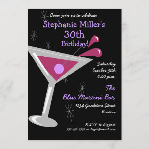 Birthday Martini Cocktail Invitation