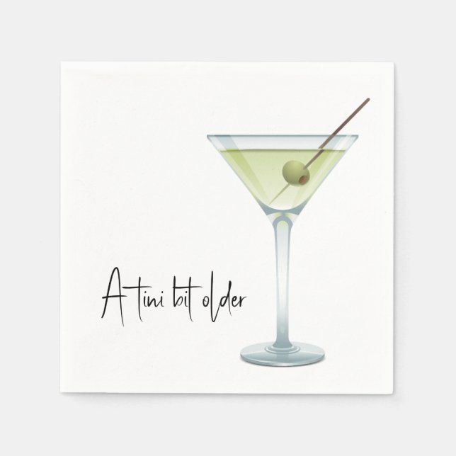 Birthday Martini On White Napkins (Front)