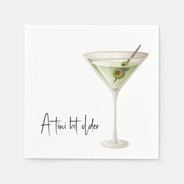 Birthday Martini On White Napkins (Front)