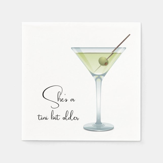 Birthday Martini On White Napkins (Front)