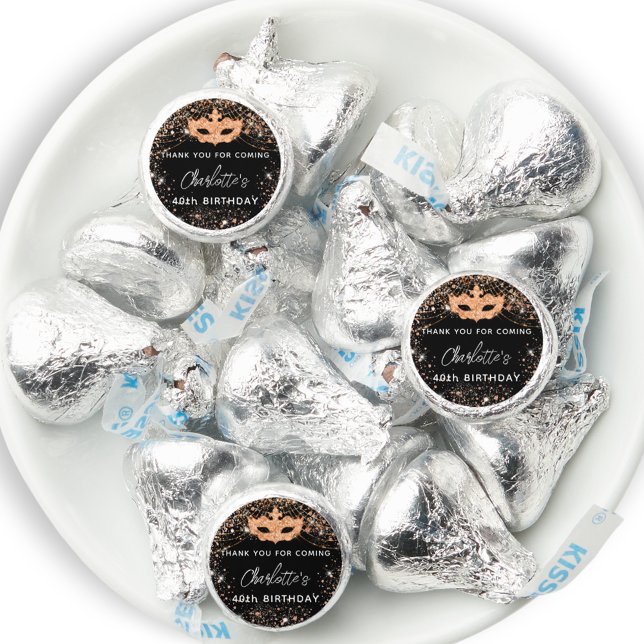 Birthday masquerade black gold party hershey®'s kisses® (Creator Uploaded)