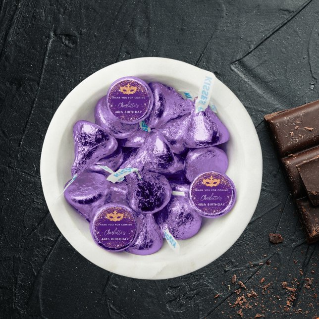 Birthday masquerade purple gold party hershey®'s kisses® (Creator Uploaded)