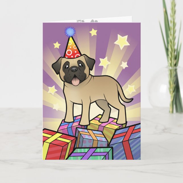 Birthday Mastiff / Bullmastiff Card (Front)