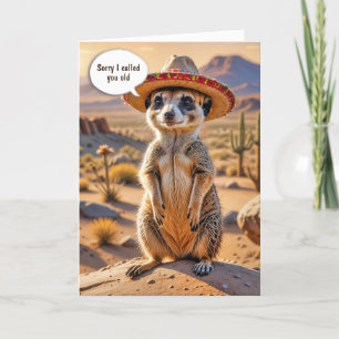 Birthday Meerkat Wearing a Sombrero Card