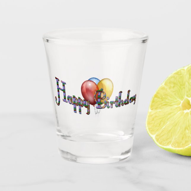 Birthday Melange Shot Glass (Front)