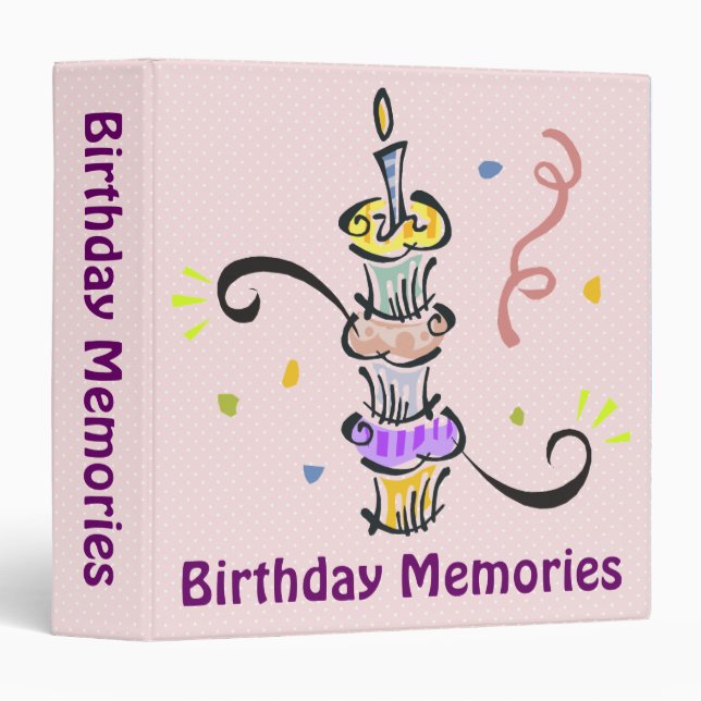 Birthday Memories Scrapbook Binder (Front/Spine)