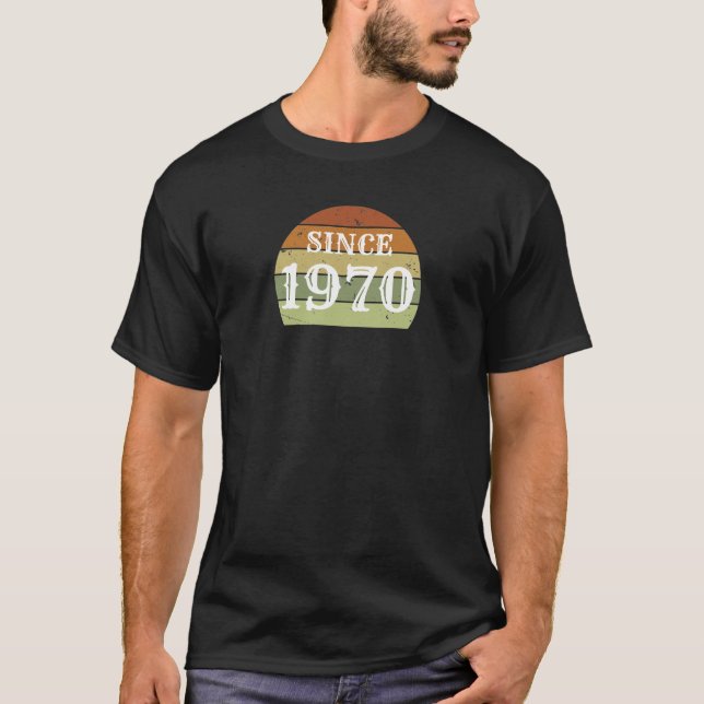 Birthday Men Women Distressed Vintage Sunset T-Shirt (Front)