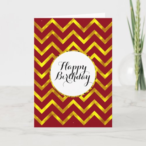Birthday mens chevron pattern  Blank Card