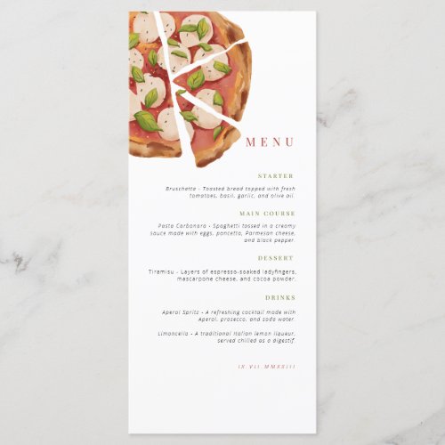 Birthday Menu  Celebration menu  Pizza party