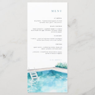 Birthday Menu Celebration menu Pool Party