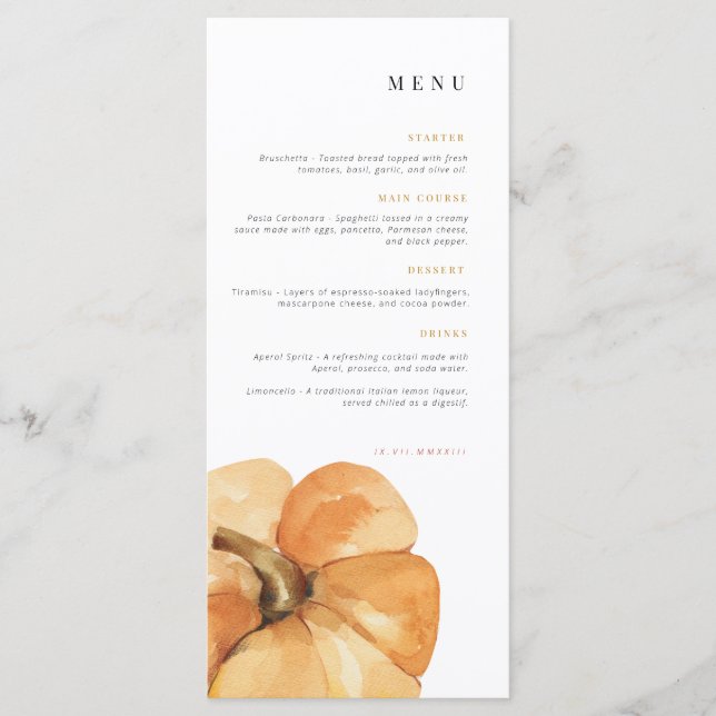 Birthday Menu | Celebration menu | Thanksgiving (Front)