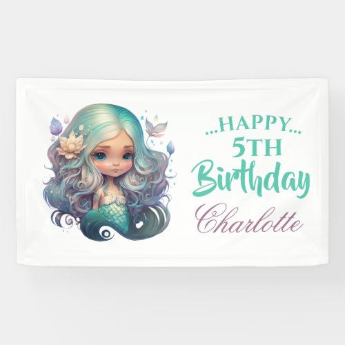 BIRTHDAY Mermaid Banner