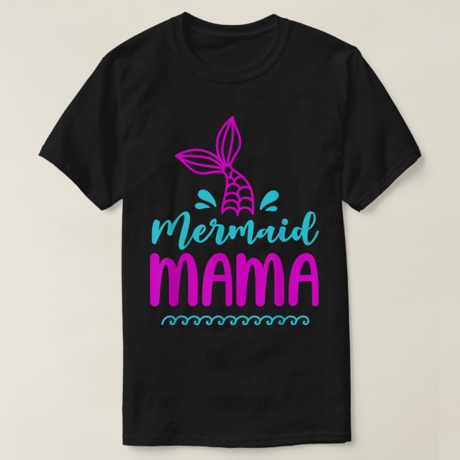 Birthday Mermaid Mama Matching Family for Mom Beac T-Shirt (Design Front)