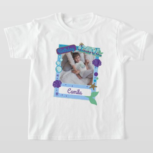 Birthday Mermaid Photo Frame Shirt