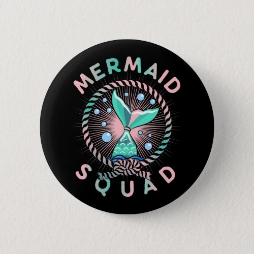 Birthday Mermaid Squad Father Kids Mom Button