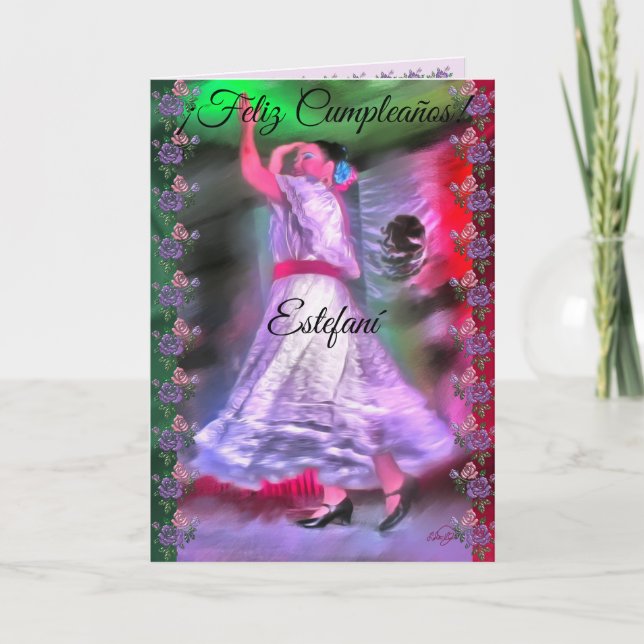 Birthday Mexican Dancer 0175 Card (Front)