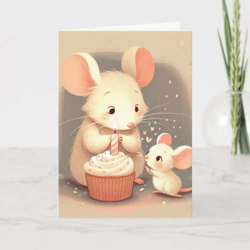 Birthday Mice With Cupcake Card
