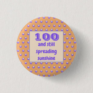 Birthday Milestone Blue Polka Dots Celebration Button