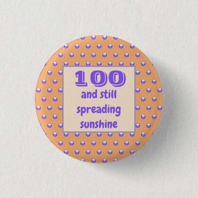 Birthday Milestone Blue Polka Dots Celebration Button (Front)