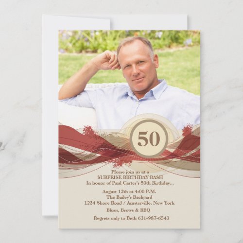 Birthday Milestone Tan Photo Invitation