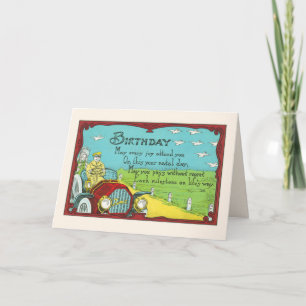 Birthday Milestones-Great for antique car lovers Card