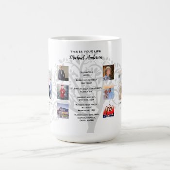 Birthday Milestones PHOTO COLLAGE Family Tree Gift Coffee Mug